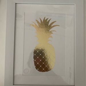 Gold Pineapple Picture Size 11in by 14in